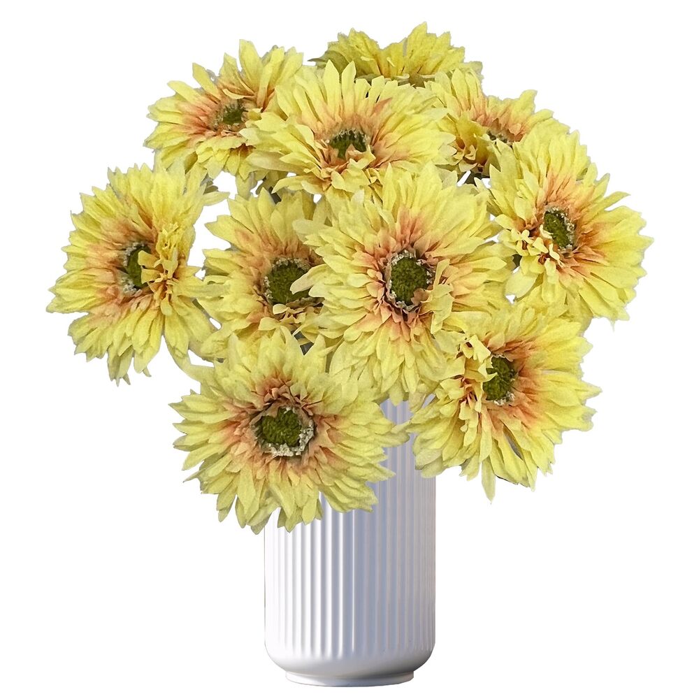 2353 17.5'' Faux Gerbera Daisy Artificial Flowers,10 Pcs Silk Daisies